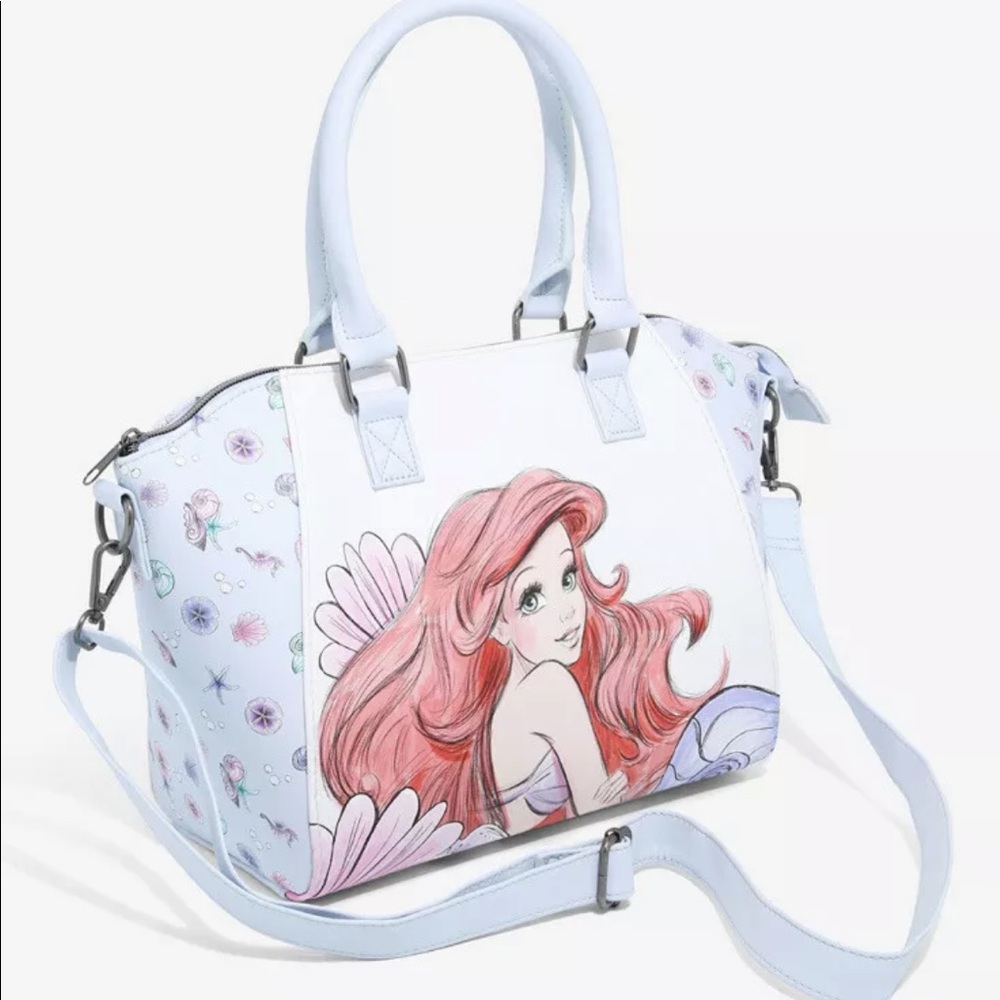 Disney Loungefly The Little Mermaid Ariel Sketch Shells Satchel Shoulder Bag